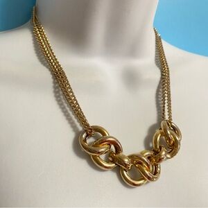 Chunky Gold Tone Chain Necklace Double Chains